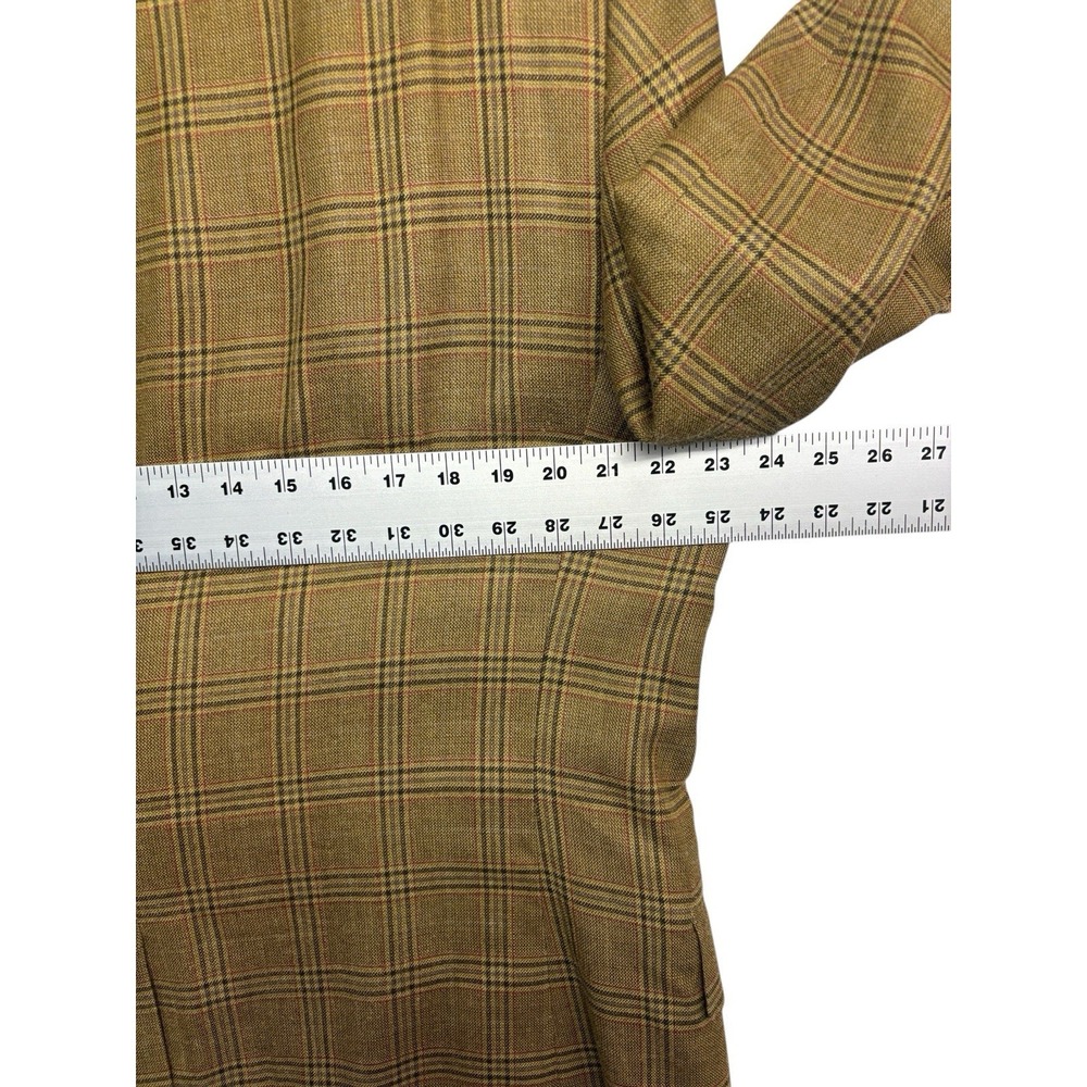 Jos A Bank 43R Honey Brown Red Plaid Blazer Jacket Sport Suit Coat Silk Wool - Picture 9 of 12